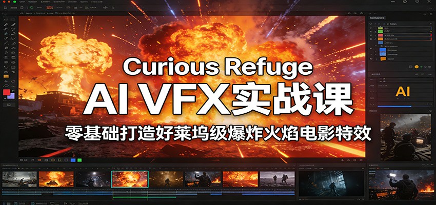 Curious Refuge AI VFX实战课，零基础打造好莱坞级爆炸火焰电影特效-铜臭网