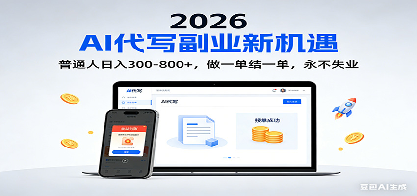 2026 副业首选！AI 代写日入 300-800，普通人0门槛，做一单结一单！-铜臭网