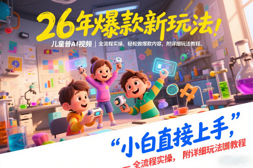 26年爆款新玩法，儿童科普AI视频，全流程实操，轻松做爆款内容，小白直接上手，附详细玩法教程-铜臭网