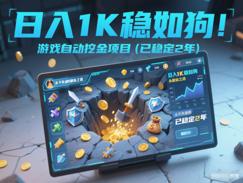 日入1K稳如狗！游戏自动挖金项目(已稳定2年)，永不失业的副业之选【揭秘】-铜臭网