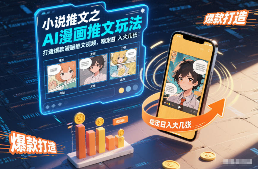 小说推文之AI漫画推文玩法，打造爆款漫画推文视频，稳定日入大几张-铜臭网