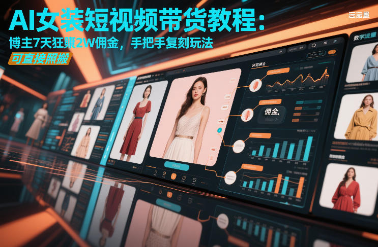 AI女装短视频带货教程：博主7天狂賺2W佣金，手把手复刻玩法，可直接照搬-铜臭网