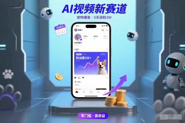 AI视频新赛道，宠物播客仅注册5天涨粉2W，收益非常可观-铜臭网