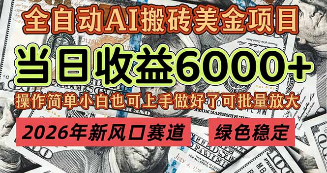 2026年新风口赛道，当日6000+以上，可批量放大，月收入20万+，长期绿色稳定的项目-铜臭网