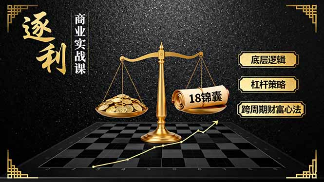 《逐 利》商业实战课，底层逻辑、杠杆策略、18锦囊，跨周期财富心法(更新-铜臭网