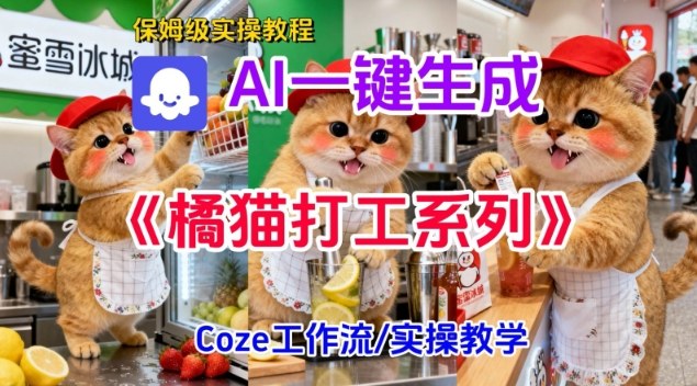 Coze扣子工作流一键生成胖橘猫打工短视频，保姆级实操搭建教学-铜臭网