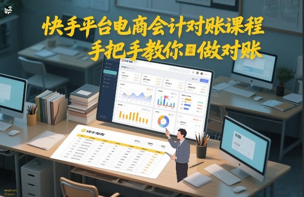 快手平台电商会计对账课程，手把手教你做对账-铜臭网