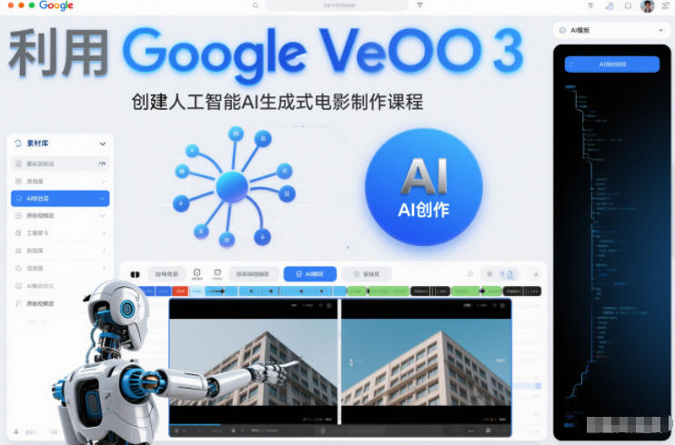 利l用Google Veo 3创建人工智能AI生成式电影制作课程,使用人工智能的力量创建令人惊叹的视频-铜臭网