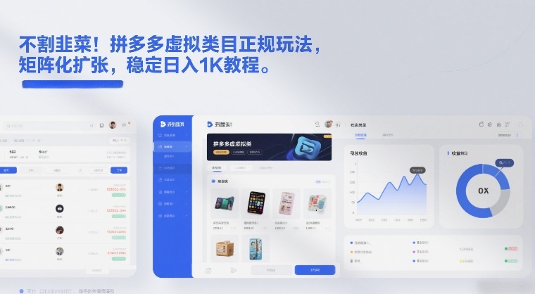 不割韭菜！拼多多虚拟类目正规玩法，矩阵化扩张，稳定日入1K教程【揭秘】-铜臭网