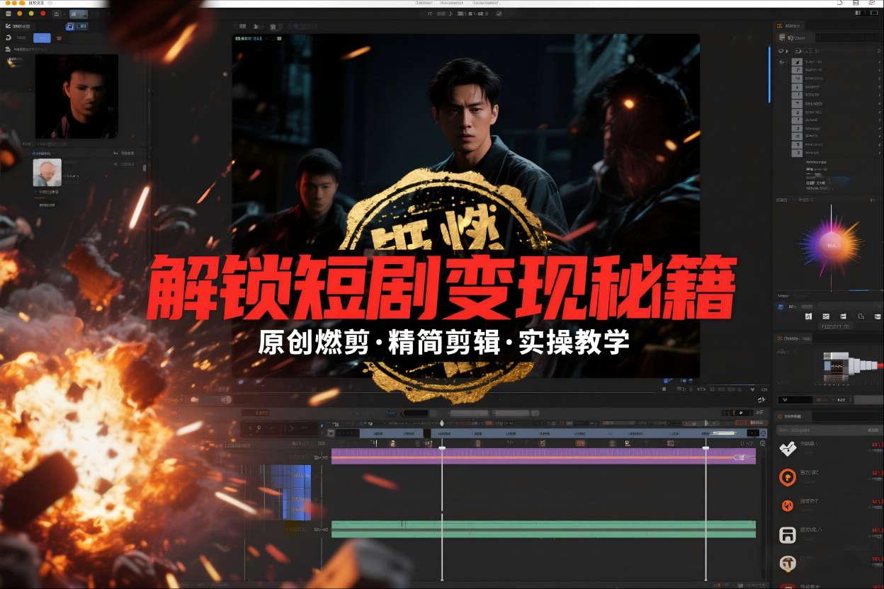 短剧拉新之原创燃剪精简剪辑实操课,解锁短剧变现秘籍-铜臭网