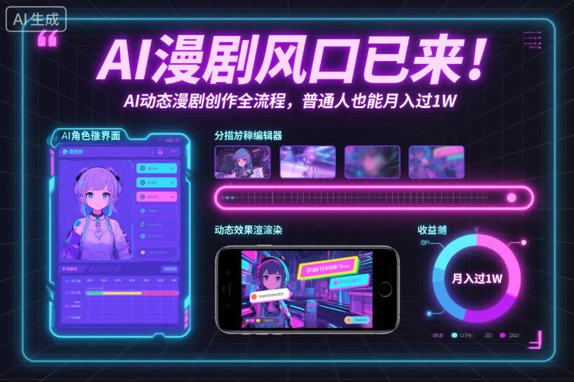 AI漫剧风口已来！AI动态漫剧创作全流程，普通人也能月入过1W-铜臭网