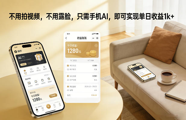 不用拍视频，不用露脸，只需手机AI，即可实现单日收益1k+【揭秘】-铜臭网