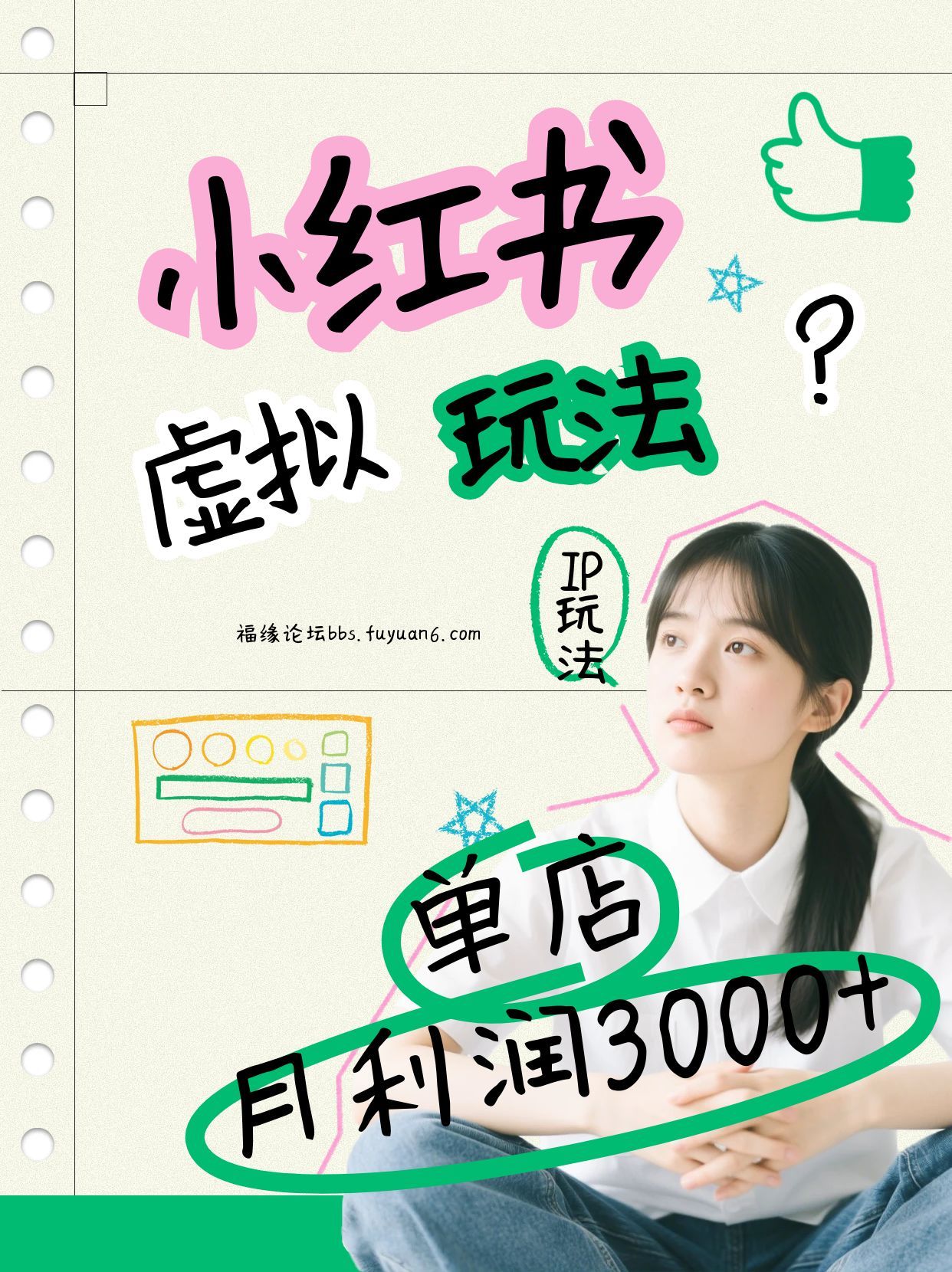 小红书虚拟玩法(铺货流和单品玩法)，单店月利润3000+，IP打法+原创商品(0违规)-铜臭网