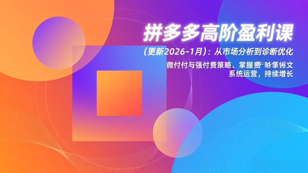 拼多多高阶盈利课(更新2026-1月-铜臭网
