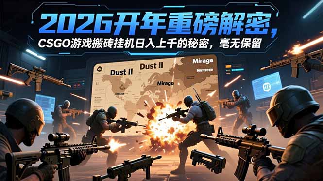 2026开年重磅解密，CSGO游戏搬砖挂机日入上千的秘密，毫无保留-铜臭网