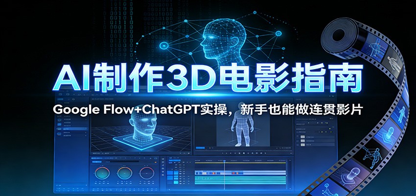 AI制作3D电影指南：Google Flow+ChatGPT实操，新手也能做连贯影片-铜臭网