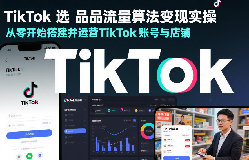 TikTok选品流量算法变现实操，从零开始搭建并运营TikTok账号与店铺-铜臭网
