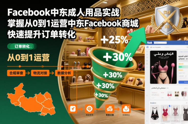 Facebook中东成人用品实战，掌握从0到1运营中东Facebook商城，快速提升订单转化-铜臭网