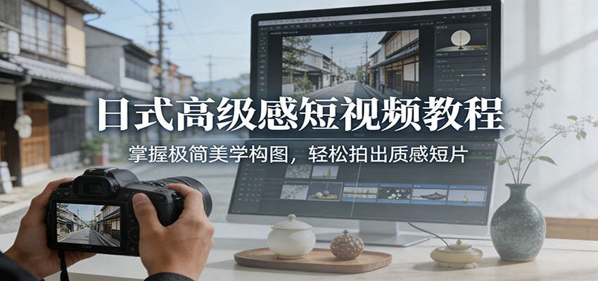 日式高级感短视频教程：掌握极简美学构图，轻松拍出质感短片-铜臭网