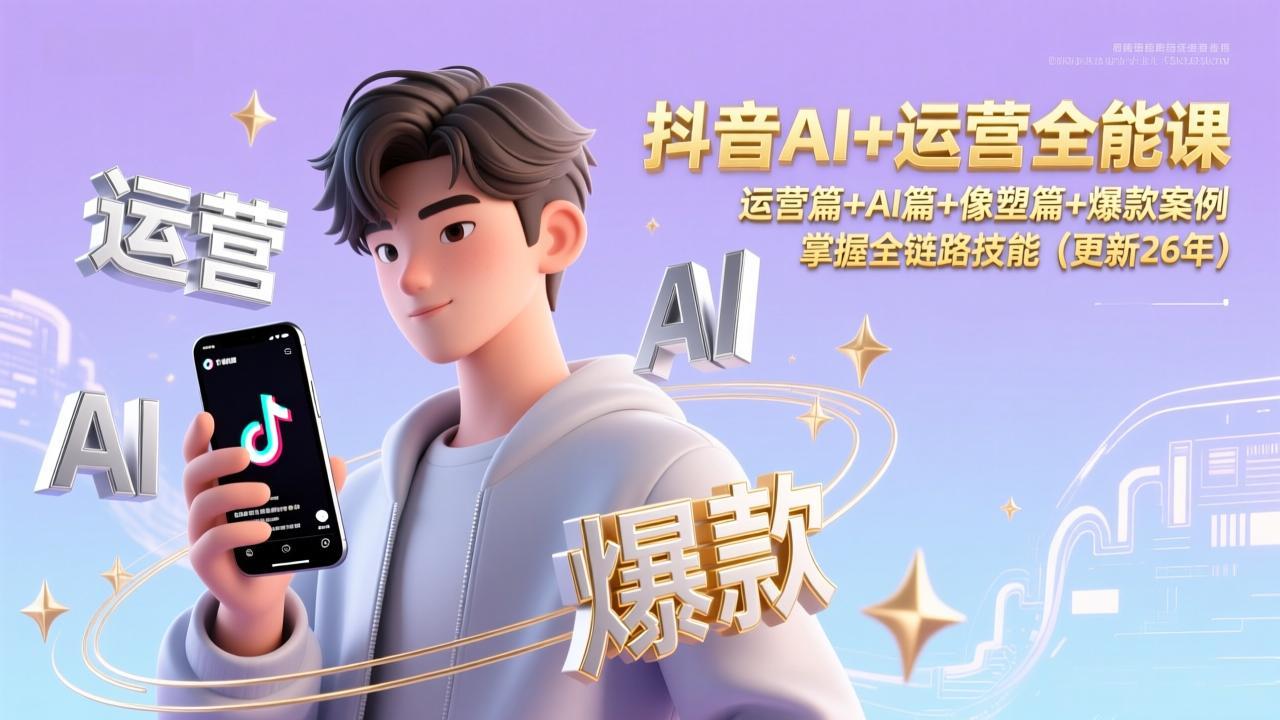 抖音AI+运营全能课,运营篇+AI篇+像塑篇+爆款案例,掌握全链路技能(更新26年-铜臭网
