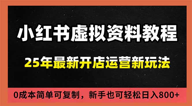 小红书虚拟资料项目：最新搜索流变现玩法，0成本简单可复制，一人多店打法，新手日入800+-铜臭网