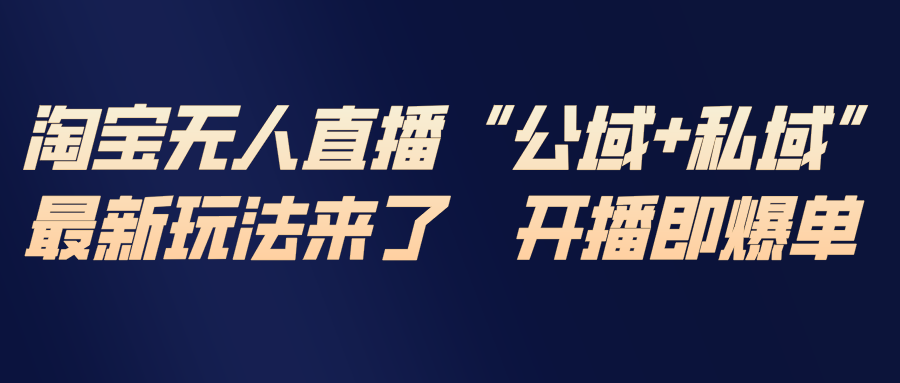 淘宝无人直播最新玩法，包含私域和公域两种玩法-铜臭网