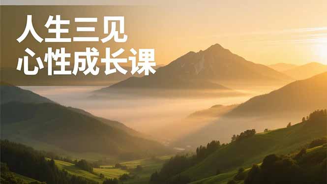 人生三见心性成长课，见天地众生自己，搞透人性安顿身心，活出清晰自我，内在富足无价-铜臭网