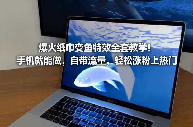 爆火纸巾变鱼特效全套教学！手机就能做，自带流量，轻松涨粉上热门-铜臭网