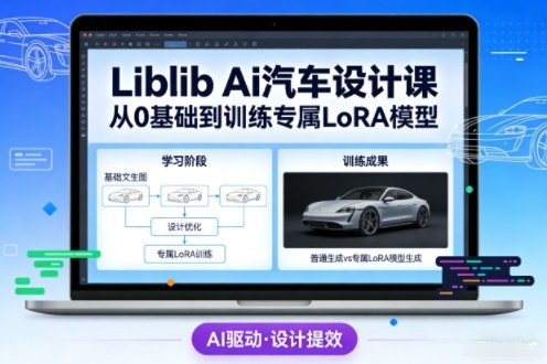Liblib Ai汽车设计课，从0基础文生图，到教你训练专属设计和风格LoRA模型-铜臭网