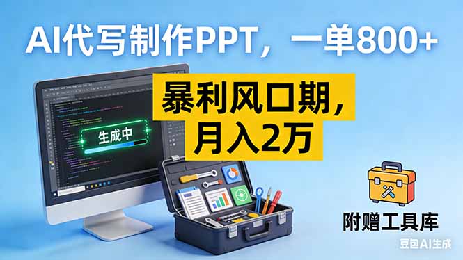 AI代写制作PPT，一单800+， 暴利风口期，月入2万【附工具】-铜臭网