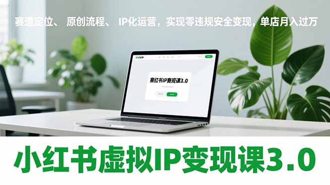 小红书虚拟IP变现课3.0，赛道定位、原创流程、IP化运营，实现零违规安全变现，单店月入过万-铜臭网