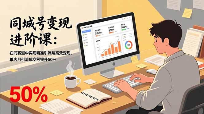 同城号变现进阶课：在同城赛道中实现精准引流与高效变现，单店月引流成交额提升50%-铜臭网
