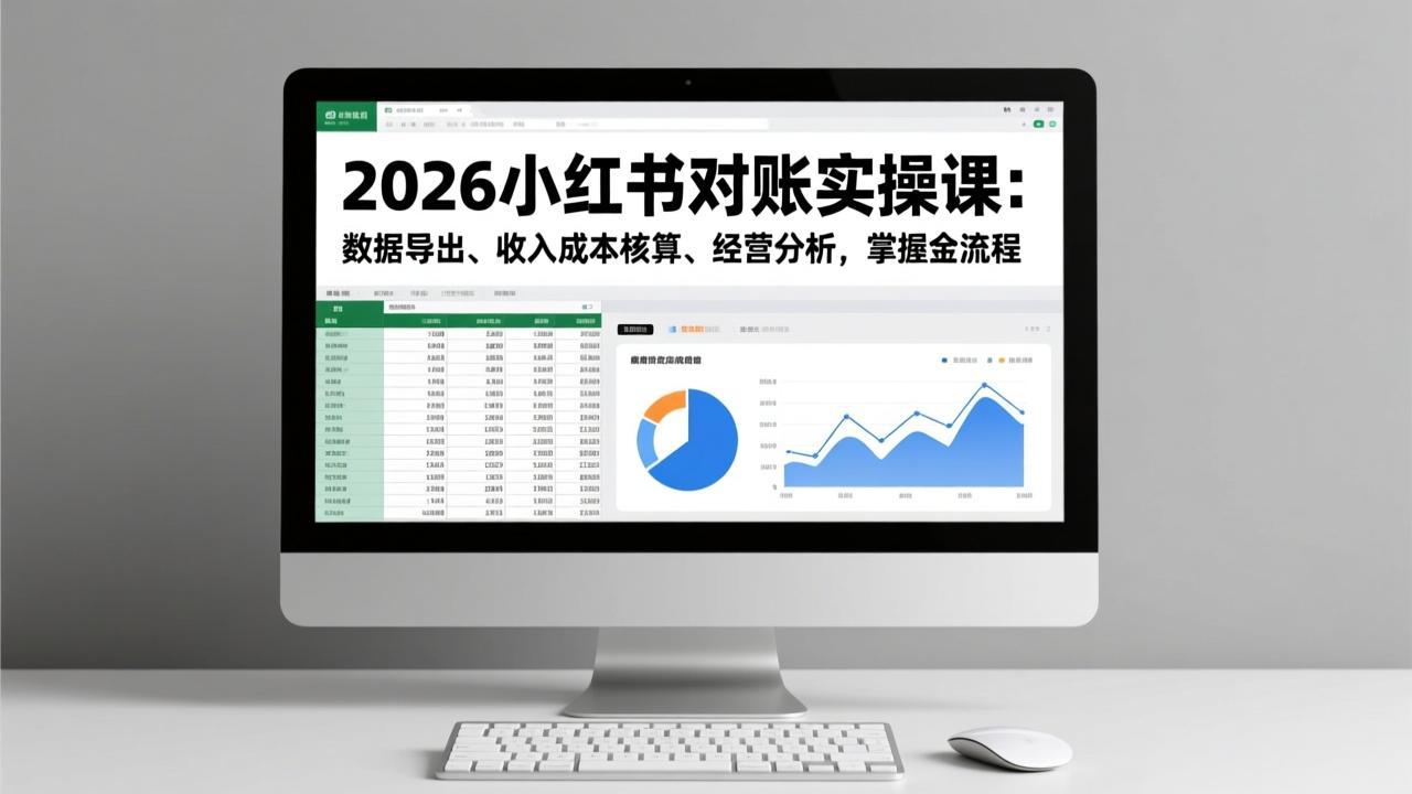 2026小红书对账实操课：数据导出、收入成本核算、经营分析，掌握全流程-铜臭网