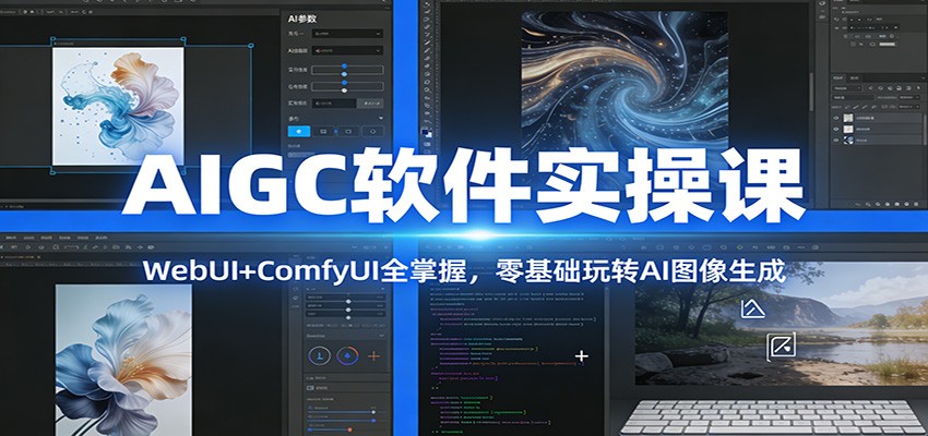 AIGC软件实操课：WebUI+ComfyUI全掌握，零基础玩转AI图像生成-铜臭网