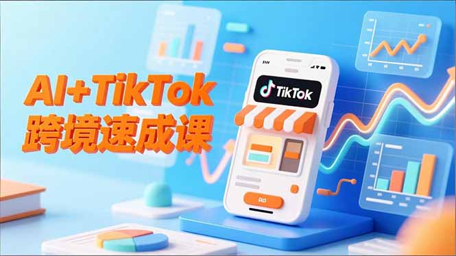 AI+TikTok跨境速成课,智能翻译、店铺定位、流程拆解,7天高效上线运营-铜臭网