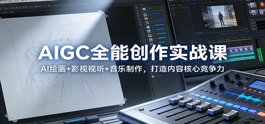 AIGC全能创作实战课：AI绘画+影视视听+音乐制作，打造内容核心竞争力-铜臭网