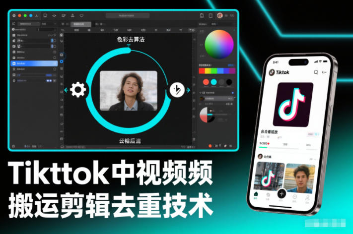 Tiktok中视频纯搬运剪辑去重技术，外来技术，自行测试-铜臭网