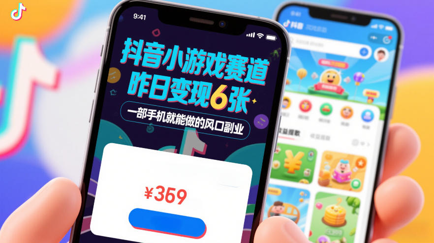 抖音小游戏赛道，昨日变现600+，零基础一部手机就能做的风口副业【揭秘】-铜臭网