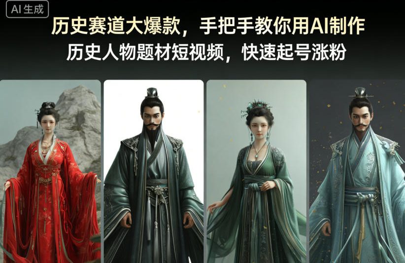历史赛道大爆款，手把手教你用AI制作历史人物题材短视频，快速起号涨粉-铜臭网