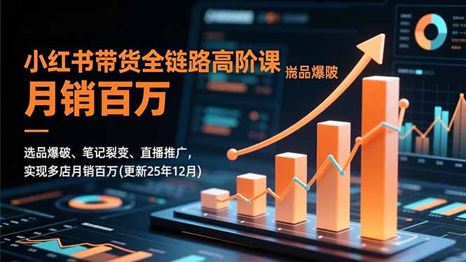 小红书带货全链路高阶课，选品爆破、笔记裂变、直播推广，实现多店月销百万(更新25年12月-铜臭网