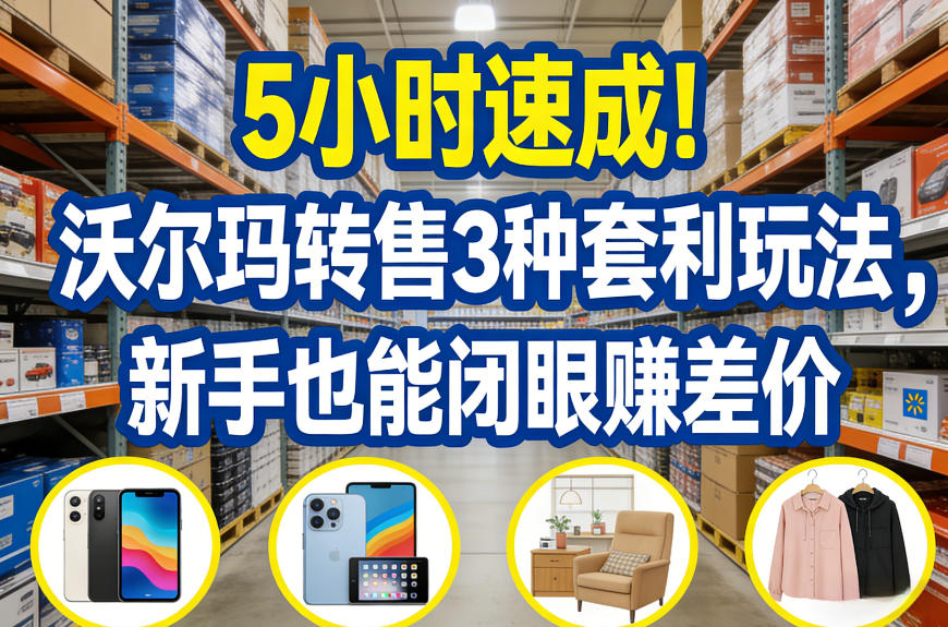 5小时速成！沃尔玛转售3种套利玩法，新手也能闭眼賺差价-铜臭网