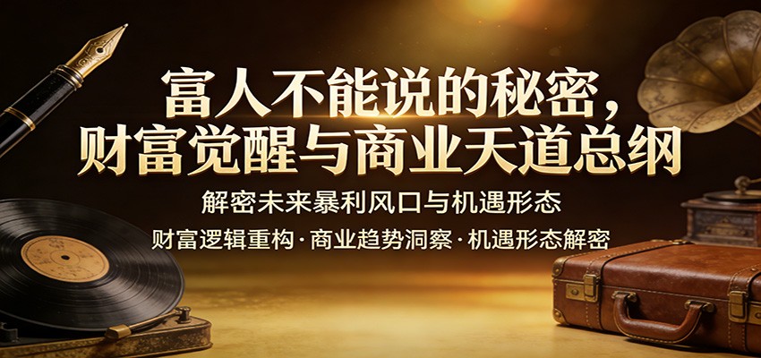 富人不能说的秘密，财富觉醒与商业天道总纲，解密未来暴利风口与机遇形态-铜臭网