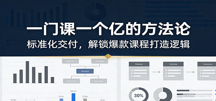 一门课一个亿的方法论：标准化交付，解锁爆款课程打造逻辑-铜臭网