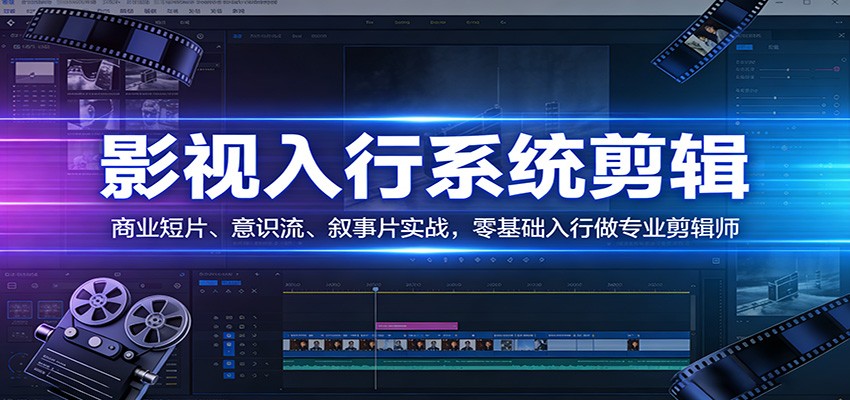 影视系统剪辑，商业短片、意识流、叙事片实战，零基础入行做专业剪辑师-铜臭网