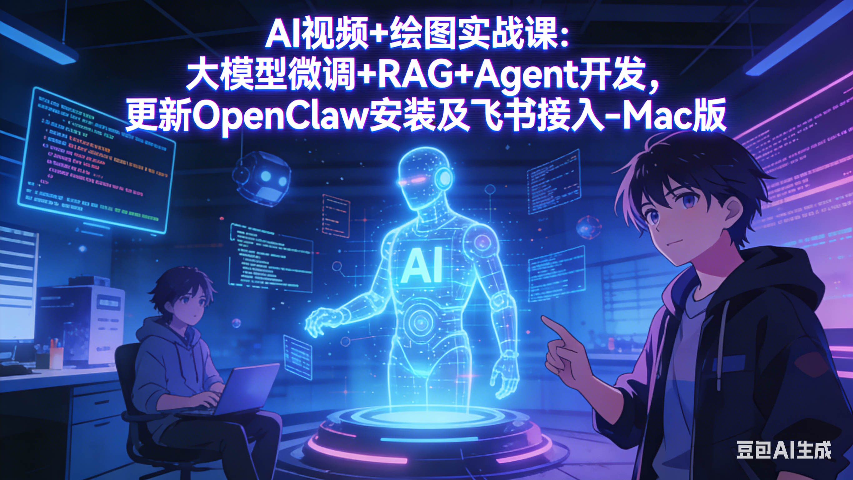 AI视频+绘图实战课：大模型微调+RAG+Agent开发，更新OpenClaw安装及飞书接入-Mac版-铜臭网
