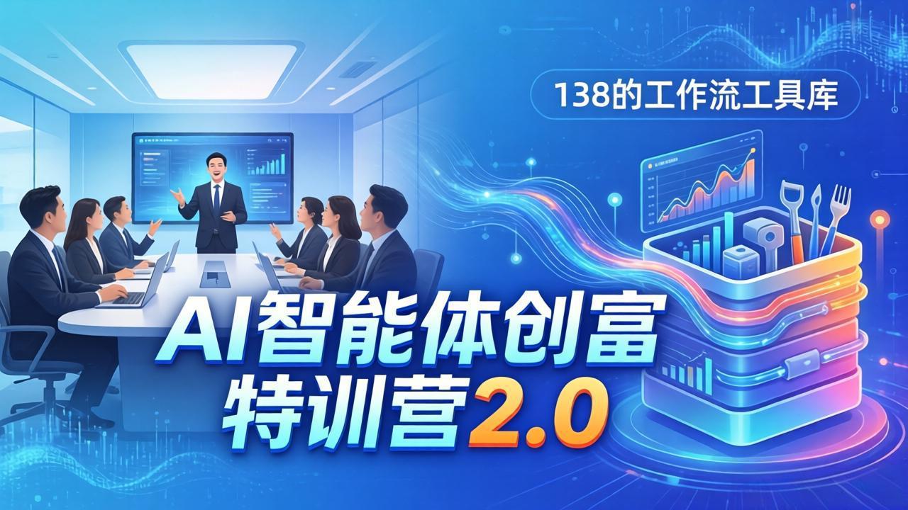 AI智能体创富训练营2.0:3天闭门直播+视频课+工具库,从0到1搭建智能体附138个工作流-铜臭网