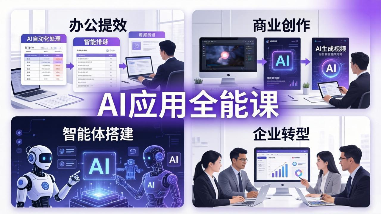 AIGC 应用全能课：办公提效、商业创作、智能体搭建、企业转型，一站式学会AI应用-铜臭网