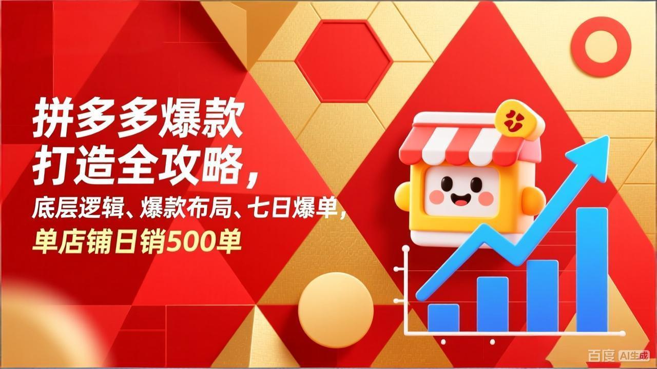 拼多多爆款打造全攻略，底层逻辑、爆款布局、七日爆单，单店铺日销500单-铜臭网