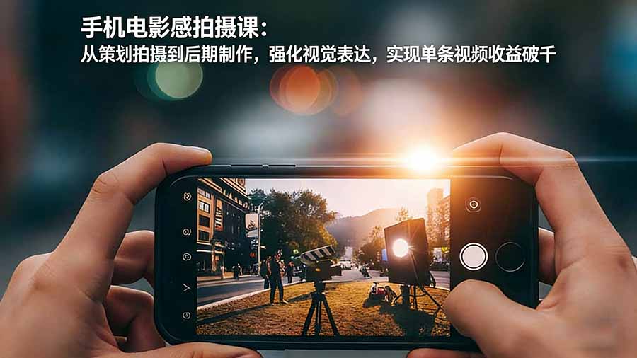 手机电影感拍摄课：从策划拍摄到后期制作，强化视觉表达，实现单条视频收益破千-铜臭网