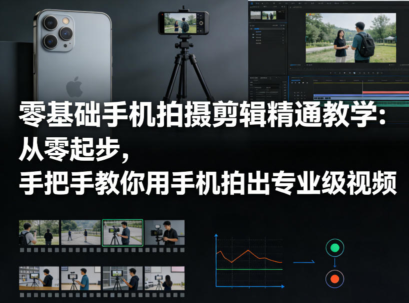 零基础手机拍摄剪辑精通教学：从零起步，手把手教你用手机拍出专业级视频-铜臭网